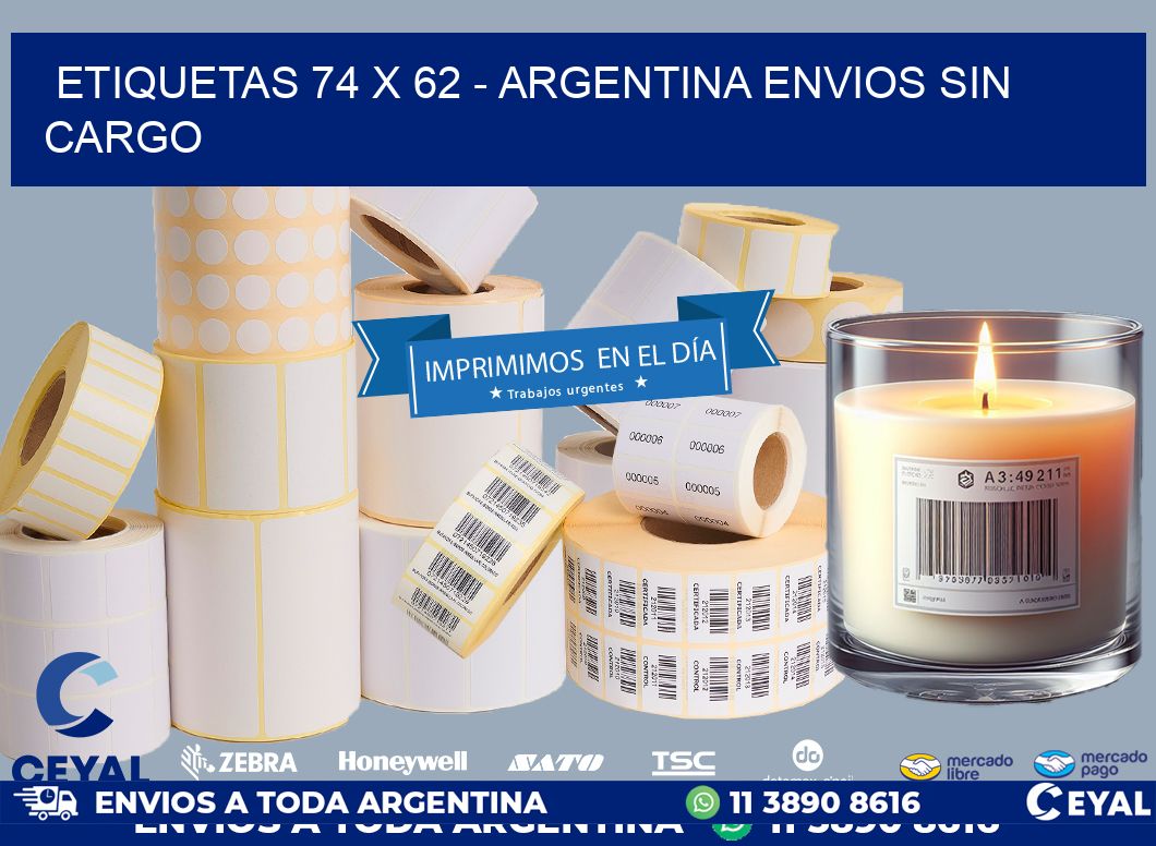 ETIQUETAS 74 x 62 - ARGENTINA ENVIOS SIN CARGO