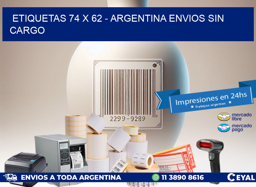 ETIQUETAS 74 x 62 - ARGENTINA ENVIOS SIN CARGO