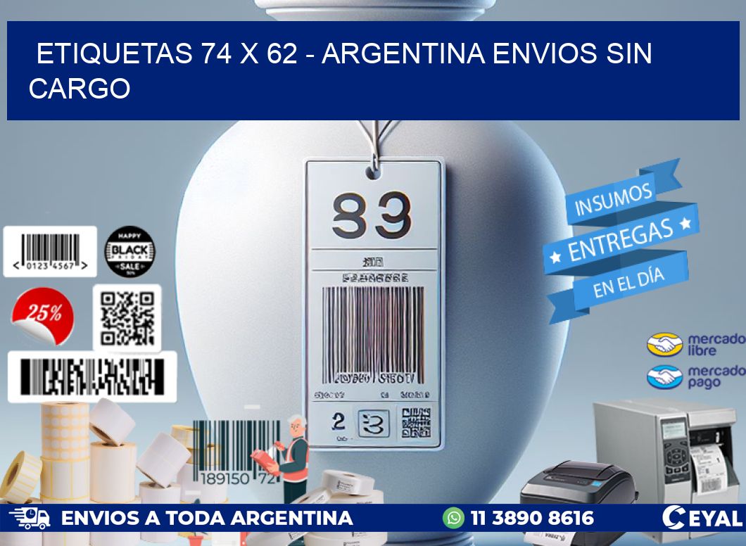 ETIQUETAS 74 x 62 - ARGENTINA ENVIOS SIN CARGO