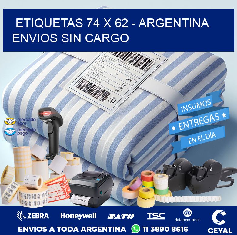 ETIQUETAS 74 x 62 - ARGENTINA ENVIOS SIN CARGO