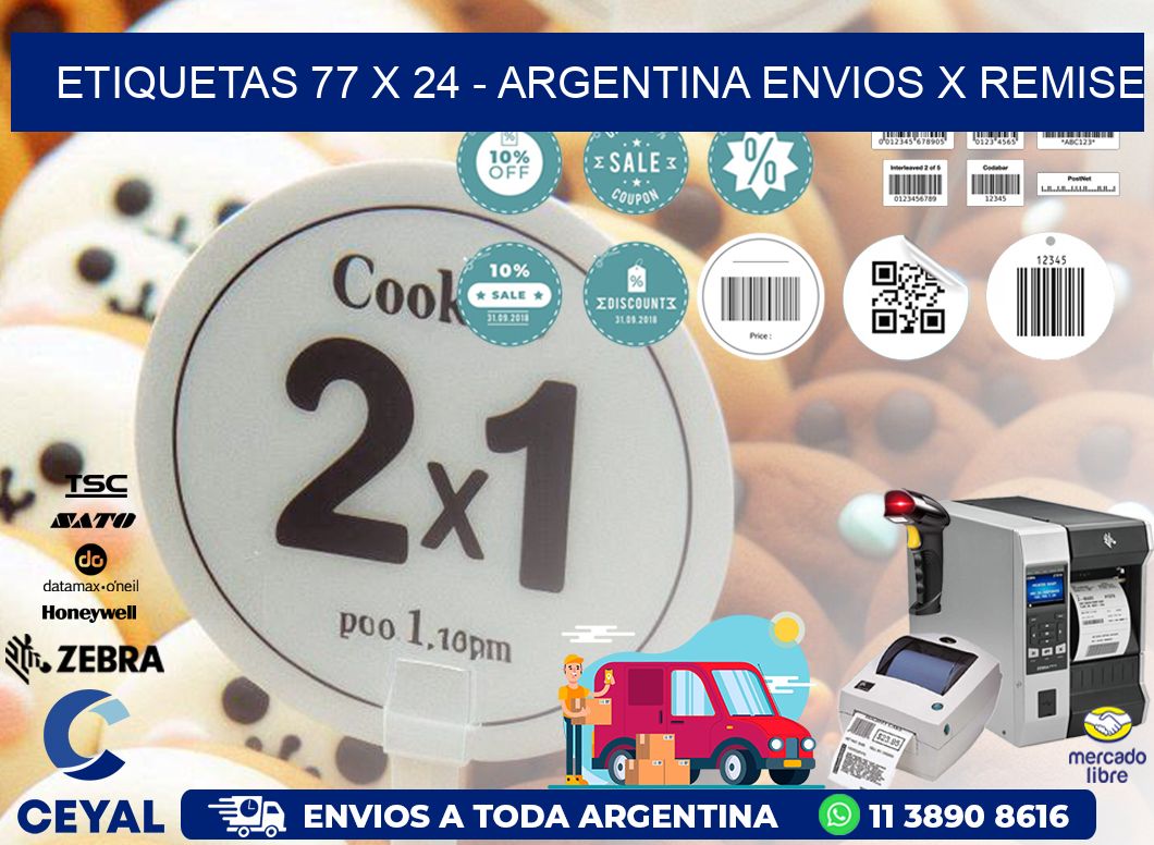 ETIQUETAS 77 x 24 - ARGENTINA ENVIOS X REMISE