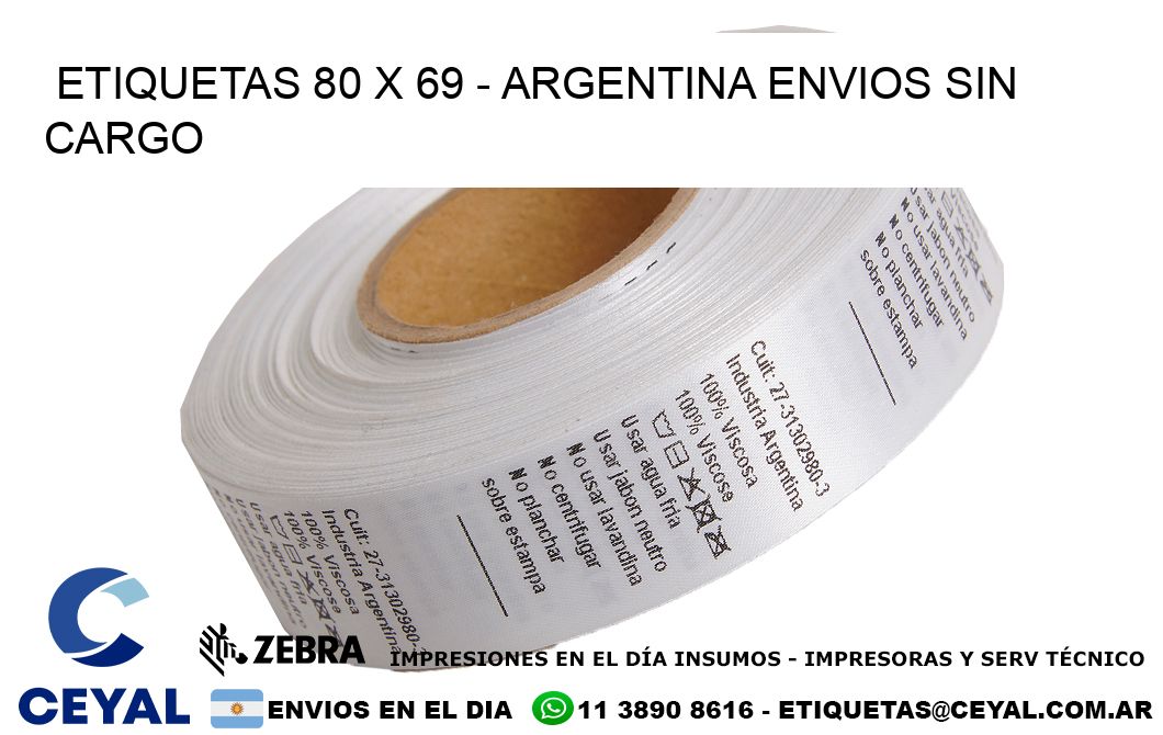 ETIQUETAS 80 x 69 - ARGENTINA ENVIOS SIN CARGO