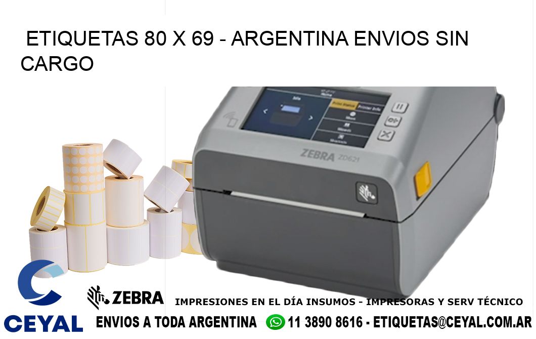 ETIQUETAS 80 x 69 - ARGENTINA ENVIOS SIN CARGO