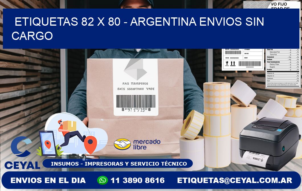 ETIQUETAS 82 x 80 - ARGENTINA ENVIOS SIN CARGO