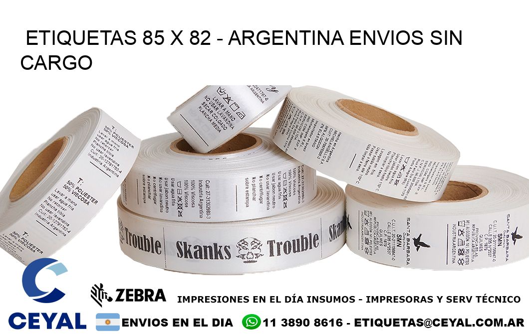 ETIQUETAS 85 x 82 - ARGENTINA ENVIOS SIN CARGO