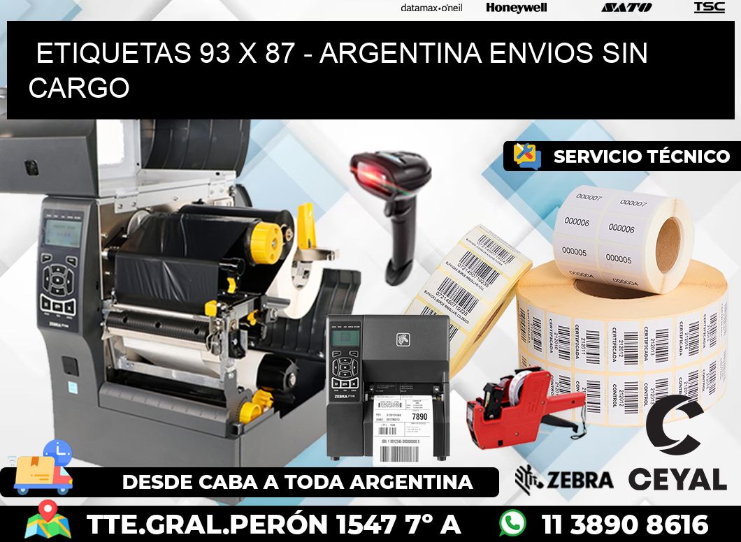 ETIQUETAS 93 x 87 - ARGENTINA ENVIOS SIN CARGO