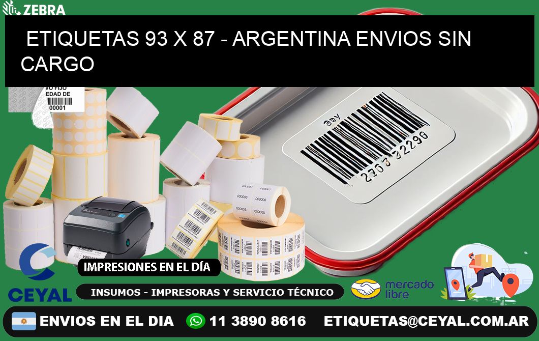 ETIQUETAS 93 x 87 - ARGENTINA ENVIOS SIN CARGO