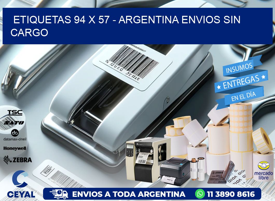 ETIQUETAS 94 x 57 - ARGENTINA ENVIOS SIN CARGO