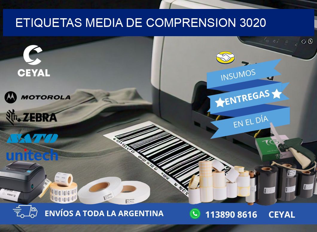 ETIQUETAS MEDIA DE COMPRENSION 3020