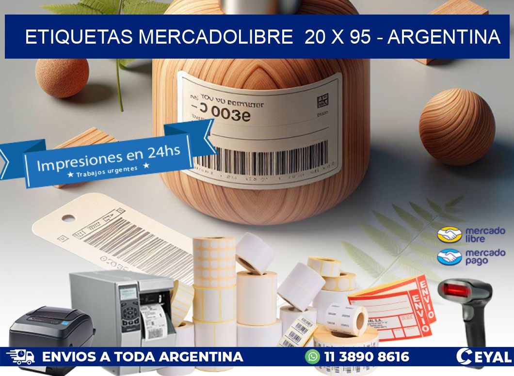 ETIQUETAS MERCADOLIBRE  20 x 95 - ARGENTINA