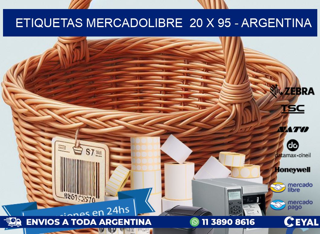 ETIQUETAS MERCADOLIBRE  20 x 95 - ARGENTINA