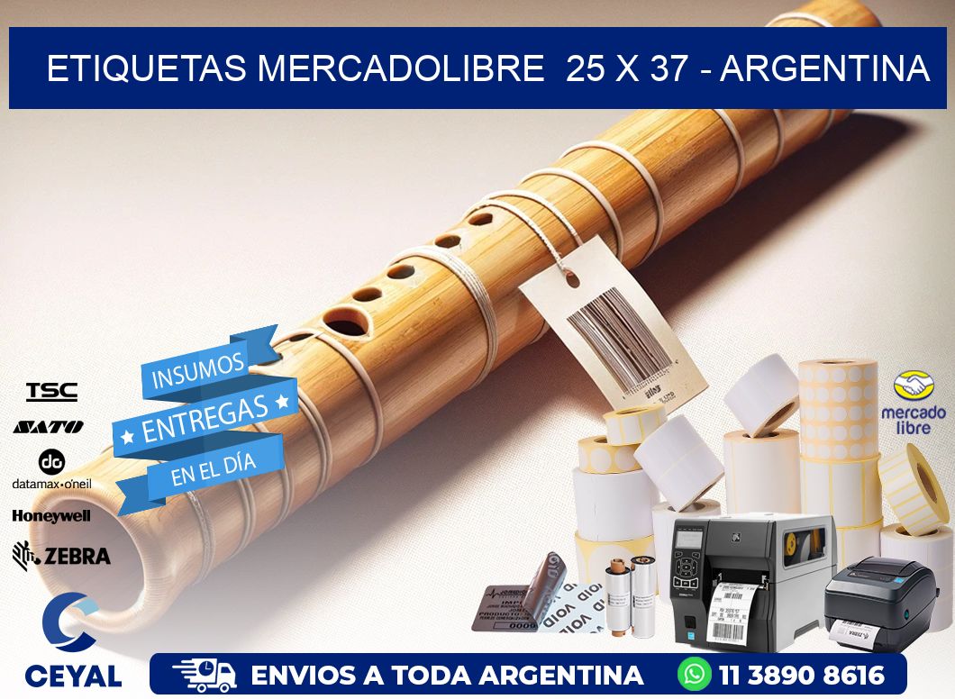 ETIQUETAS MERCADOLIBRE  25 x 37 - ARGENTINA