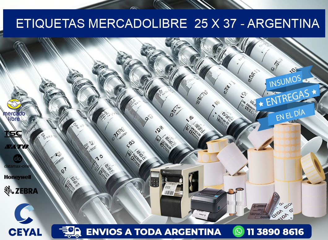 ETIQUETAS MERCADOLIBRE  25 x 37 – ARGENTINA