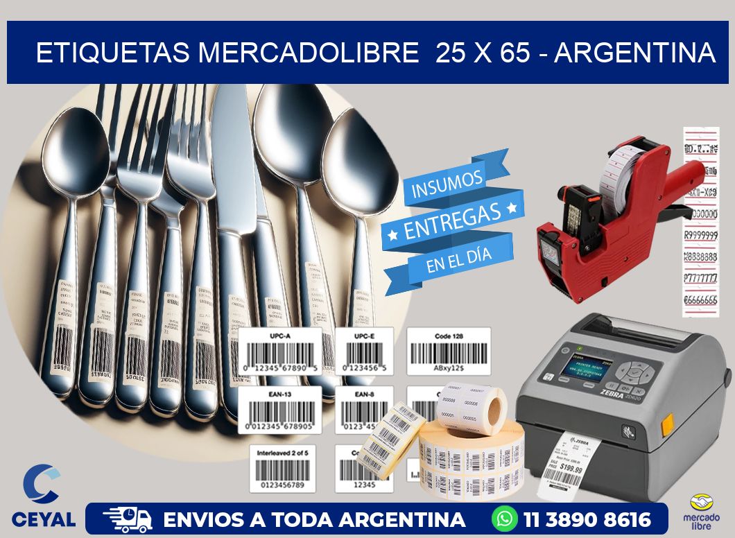 ETIQUETAS MERCADOLIBRE  25 x 65 – ARGENTINA