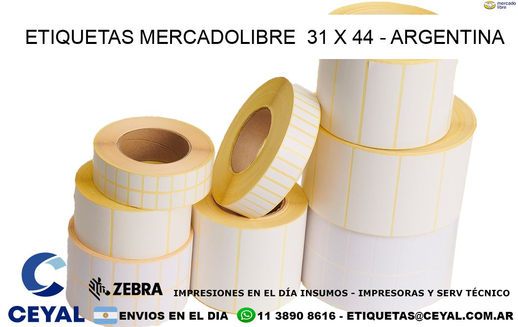 ETIQUETAS MERCADOLIBRE  31 x 44 – ARGENTINA