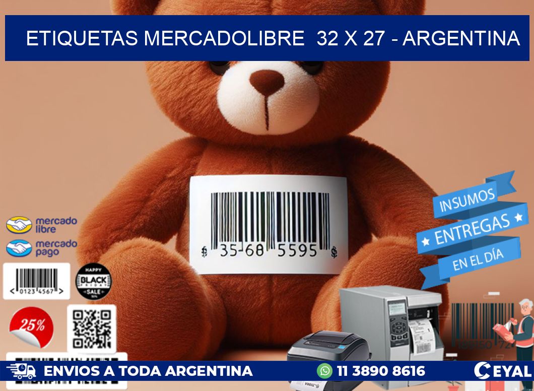 ETIQUETAS MERCADOLIBRE  32 x 27 - ARGENTINA