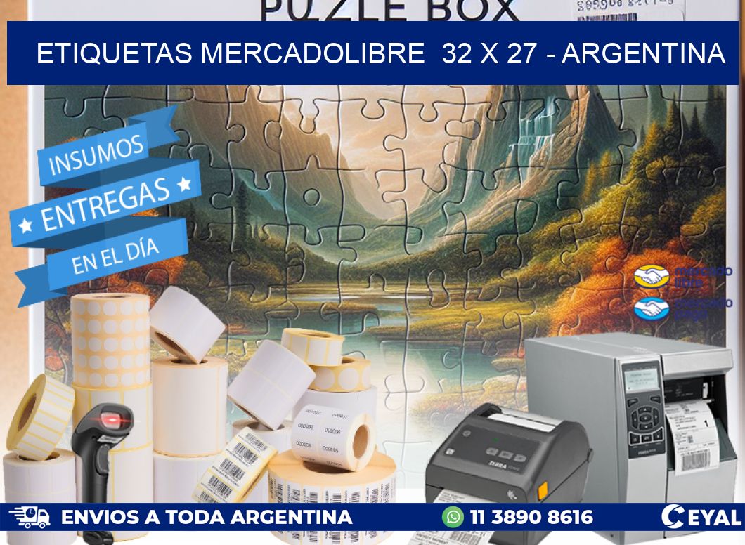 ETIQUETAS MERCADOLIBRE  32 x 27 - ARGENTINA