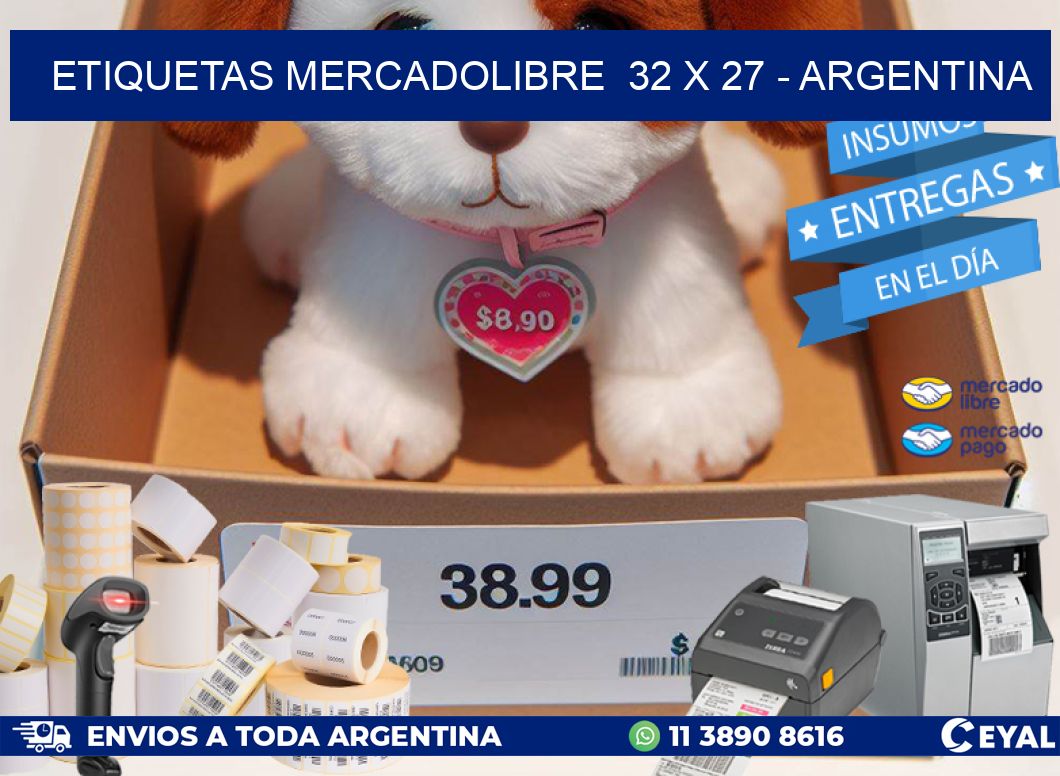 ETIQUETAS MERCADOLIBRE  32 x 27 - ARGENTINA