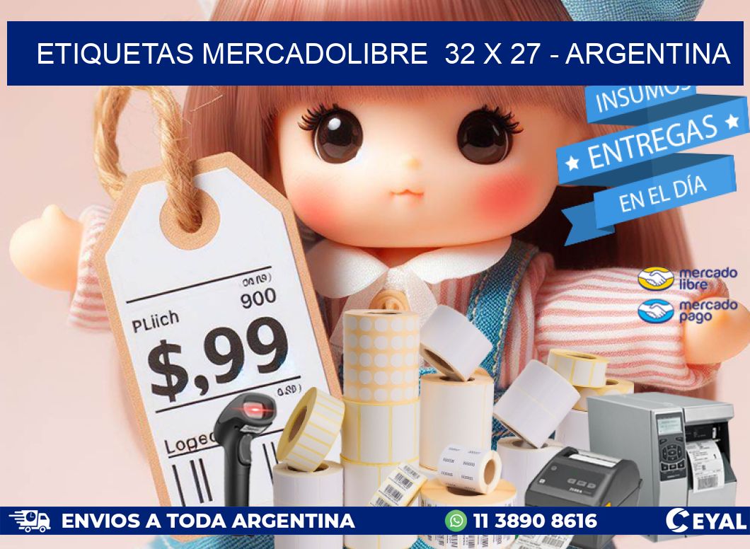 ETIQUETAS MERCADOLIBRE  32 x 27 - ARGENTINA