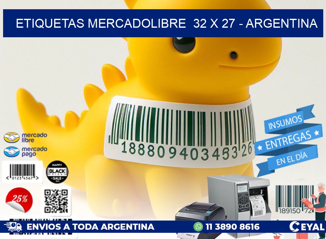 ETIQUETAS MERCADOLIBRE  32 x 27 – ARGENTINA