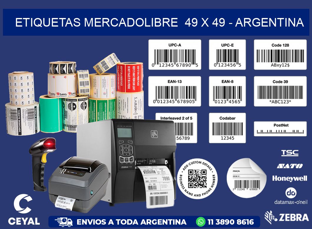 ETIQUETAS MERCADOLIBRE 49 x 49 - ARGENTINA