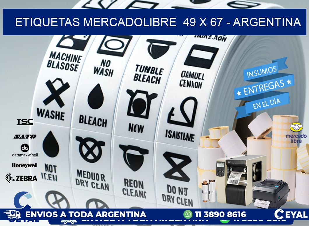 ETIQUETAS MERCADOLIBRE  49 x 67 - ARGENTINA