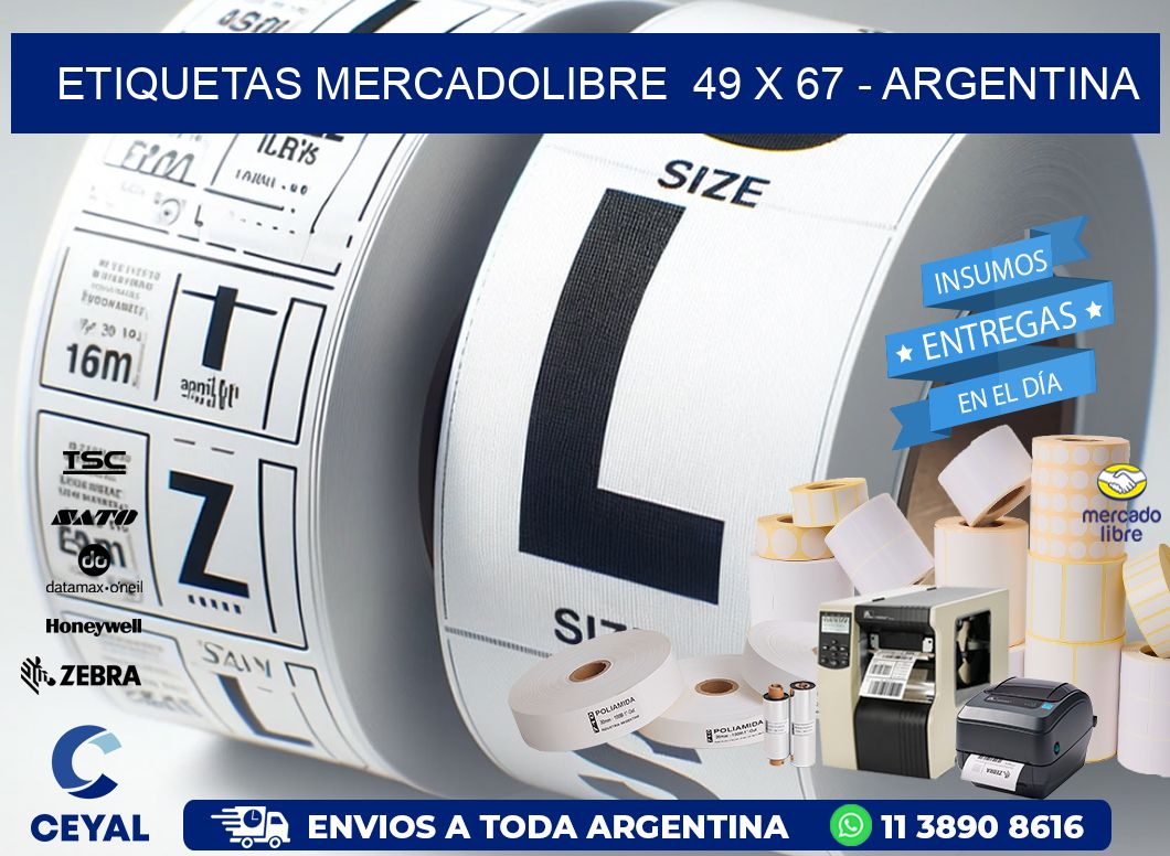 ETIQUETAS MERCADOLIBRE  49 x 67 - ARGENTINA