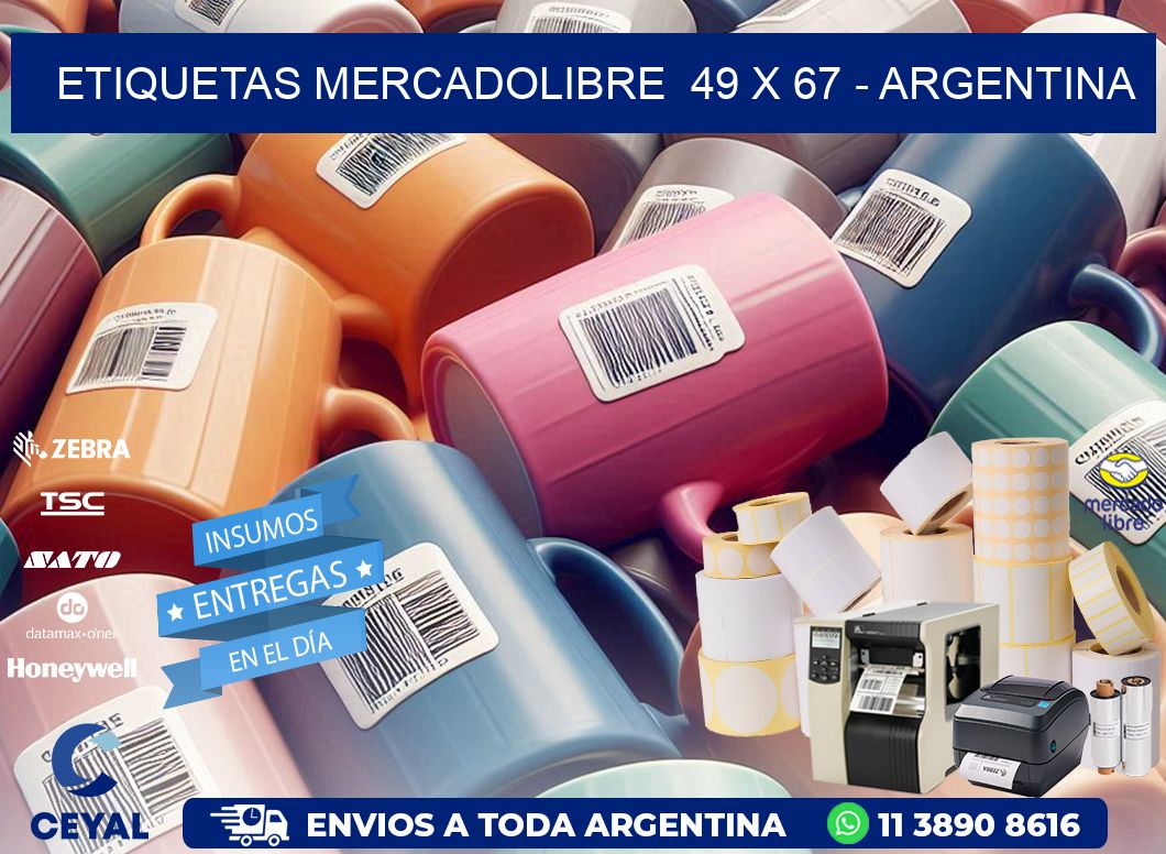 ETIQUETAS MERCADOLIBRE  49 x 67 - ARGENTINA