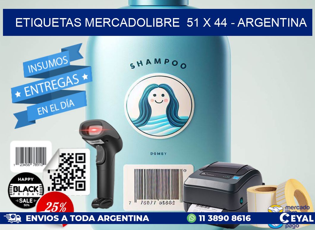 ETIQUETAS MERCADOLIBRE  51 x 44 - ARGENTINA