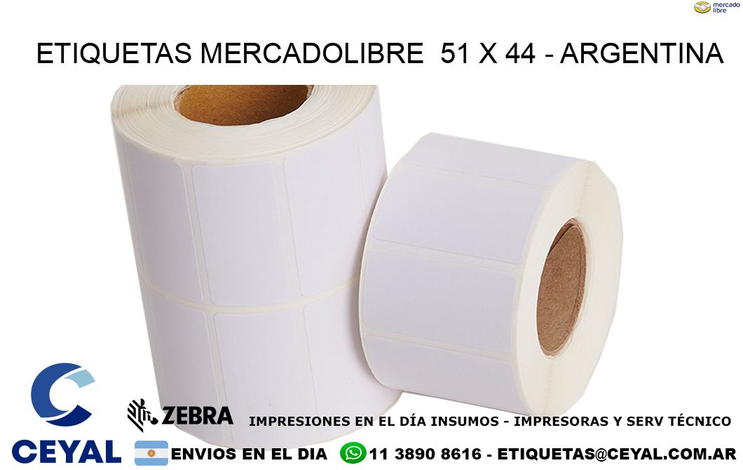 ETIQUETAS MERCADOLIBRE  51 x 44 - ARGENTINA