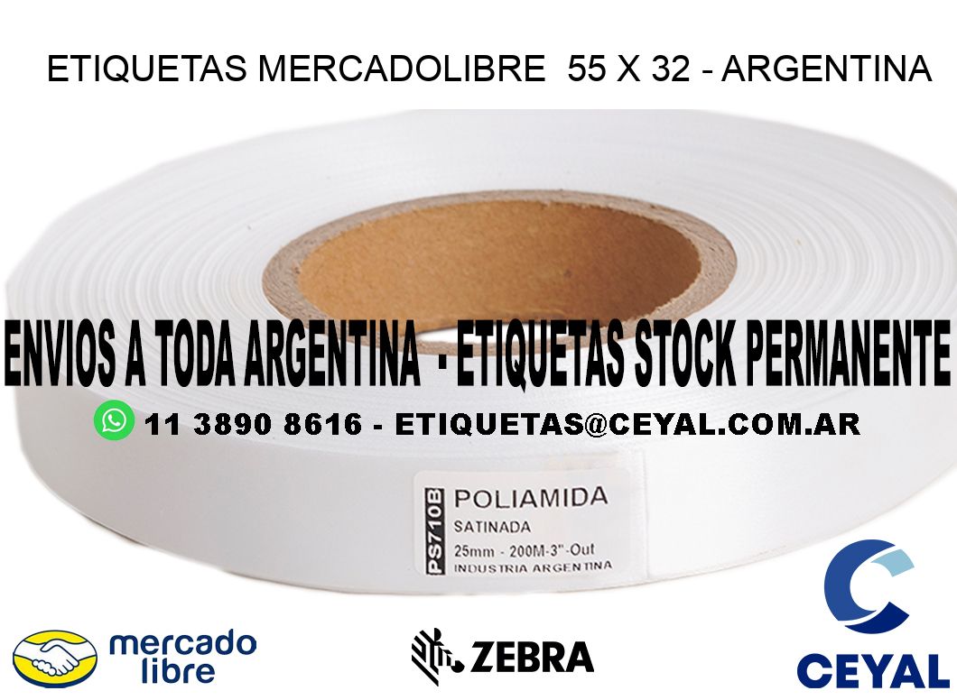 ETIQUETAS MERCADOLIBRE  55 x 32 - ARGENTINA