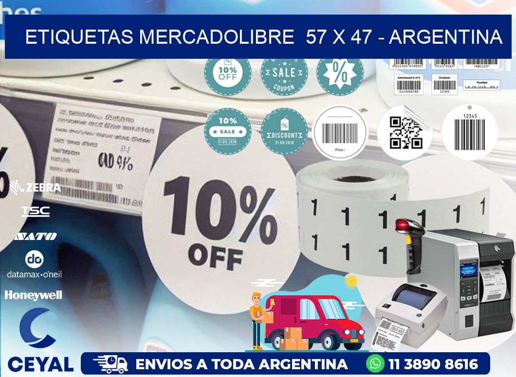 ETIQUETAS MERCADOLIBRE  57 x 47 - ARGENTINA