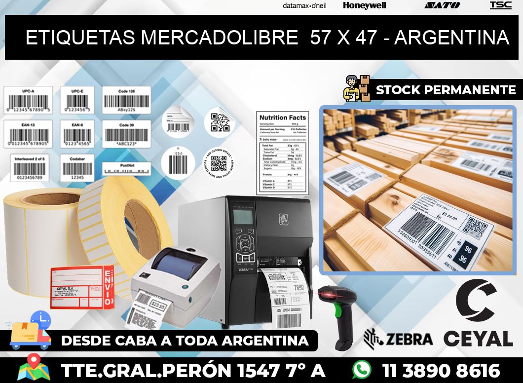 ETIQUETAS MERCADOLIBRE  57 x 47 – ARGENTINA