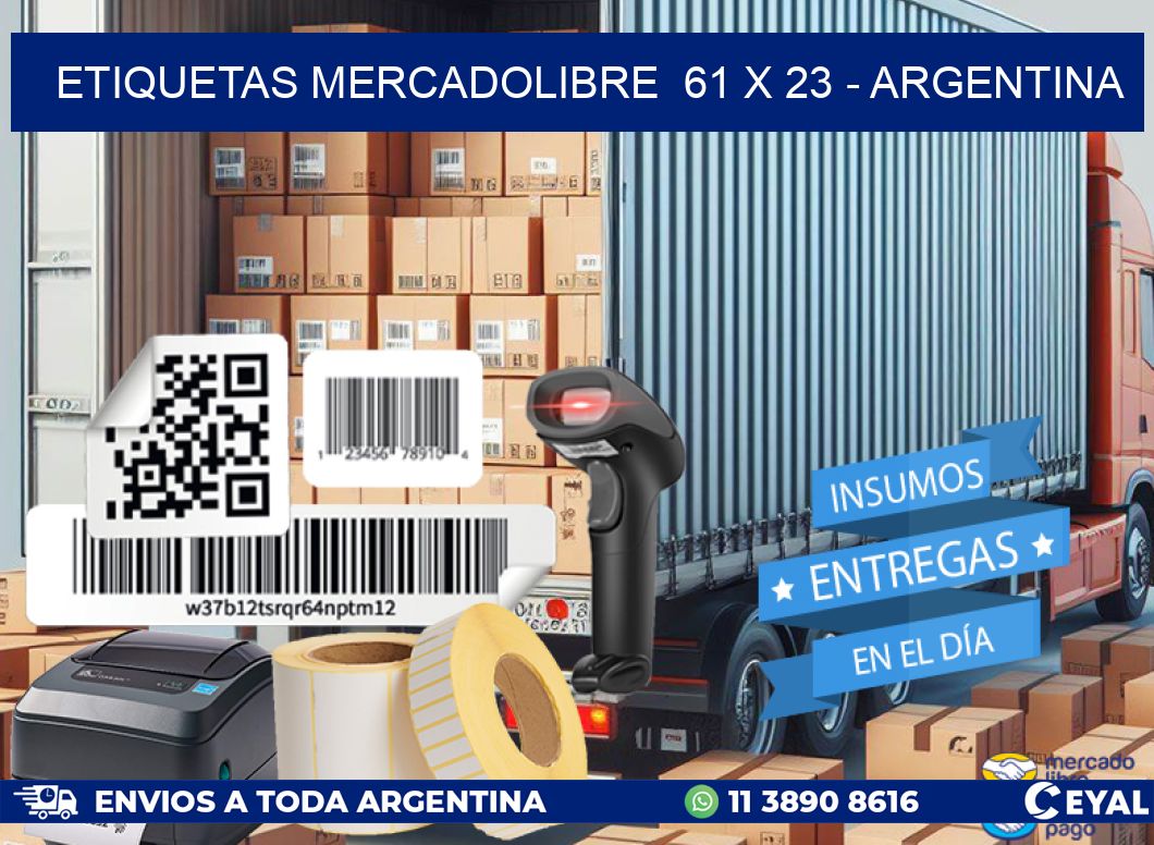 ETIQUETAS MERCADOLIBRE  61 x 23 - ARGENTINA