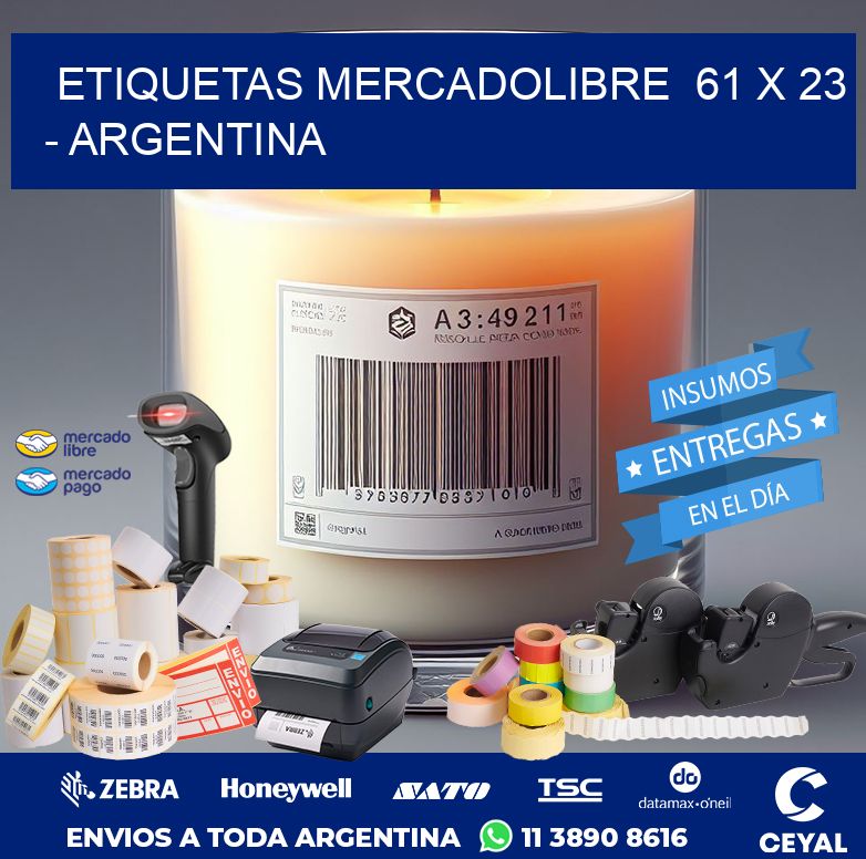 ETIQUETAS MERCADOLIBRE  61 x 23 - ARGENTINA