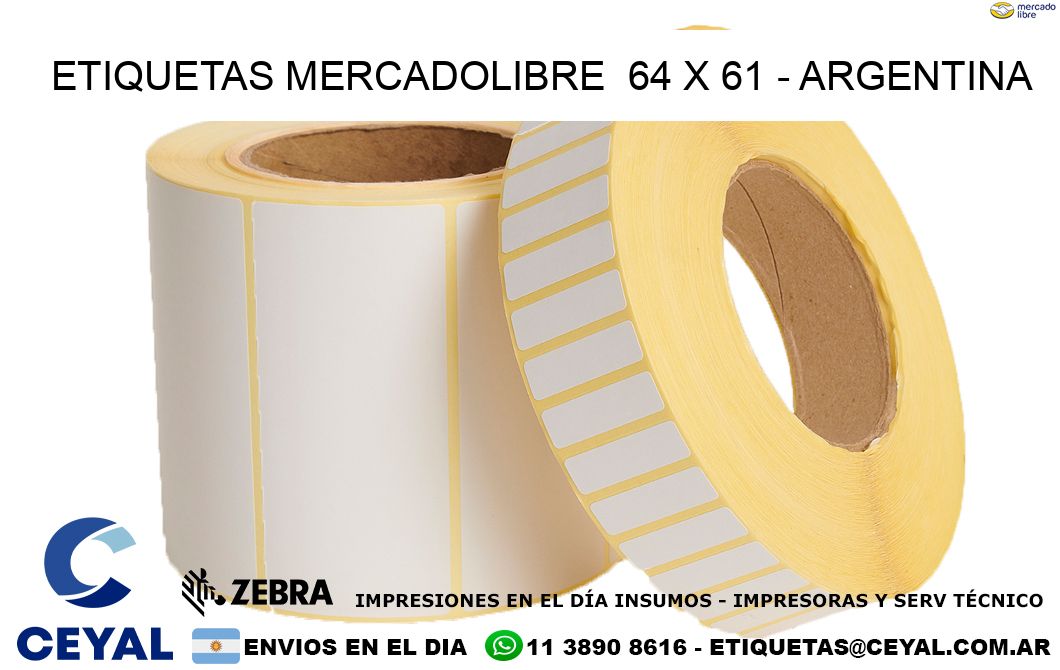 ETIQUETAS MERCADOLIBRE  64 x 61 – ARGENTINA