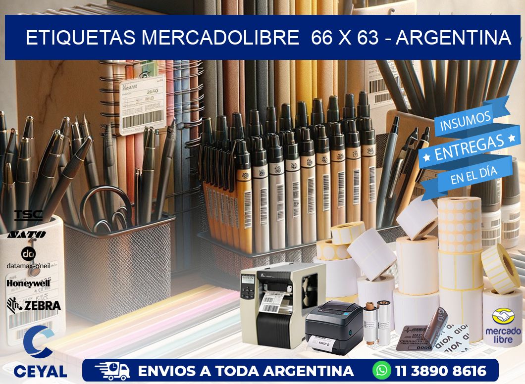 ETIQUETAS MERCADOLIBRE  66 x 63 - ARGENTINA