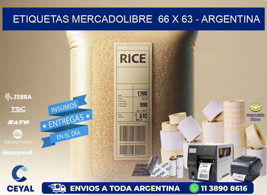 ETIQUETAS MERCADOLIBRE  66 x 63 - ARGENTINA