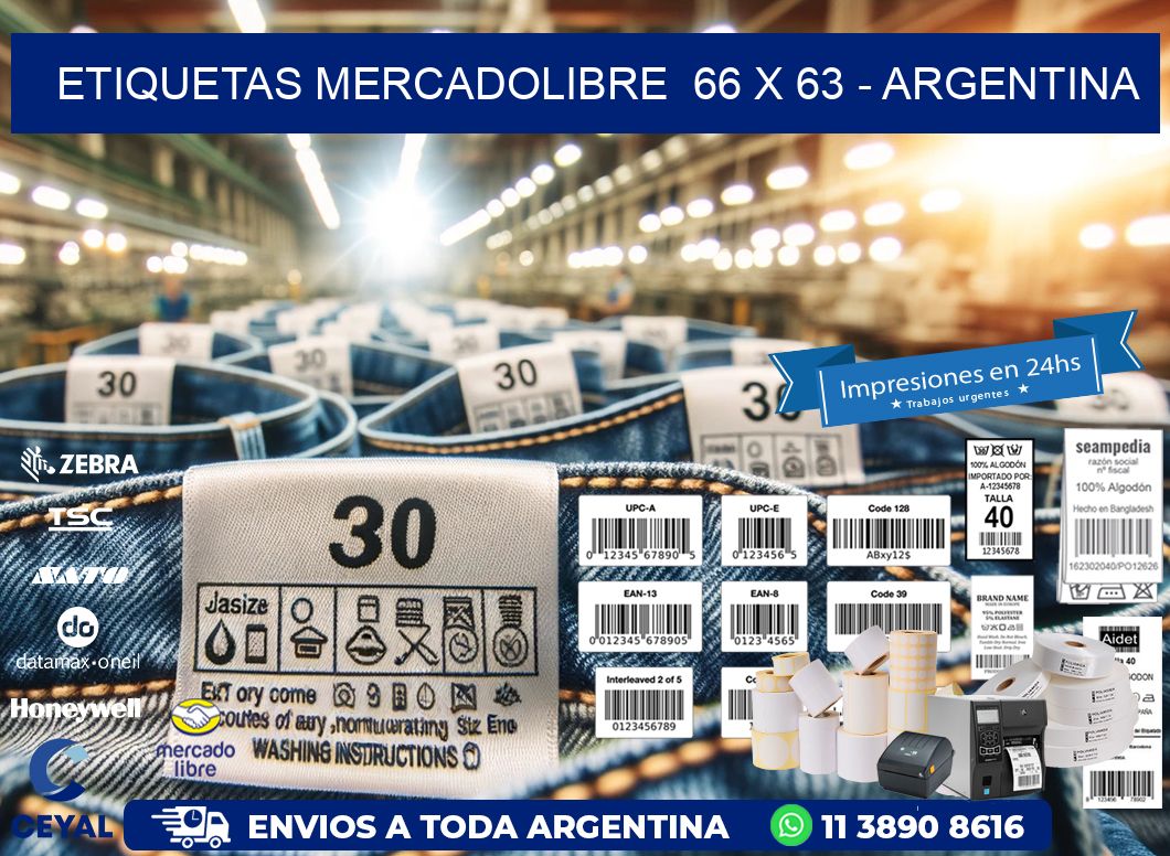 ETIQUETAS MERCADOLIBRE  66 x 63 - ARGENTINA