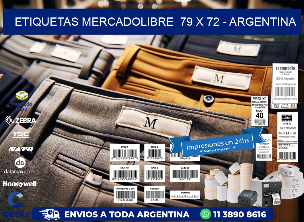 ETIQUETAS MERCADOLIBRE  79 x 72 - ARGENTINA