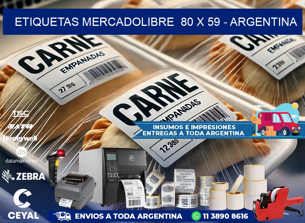 ETIQUETAS MERCADOLIBRE  80 x 59 - ARGENTINA