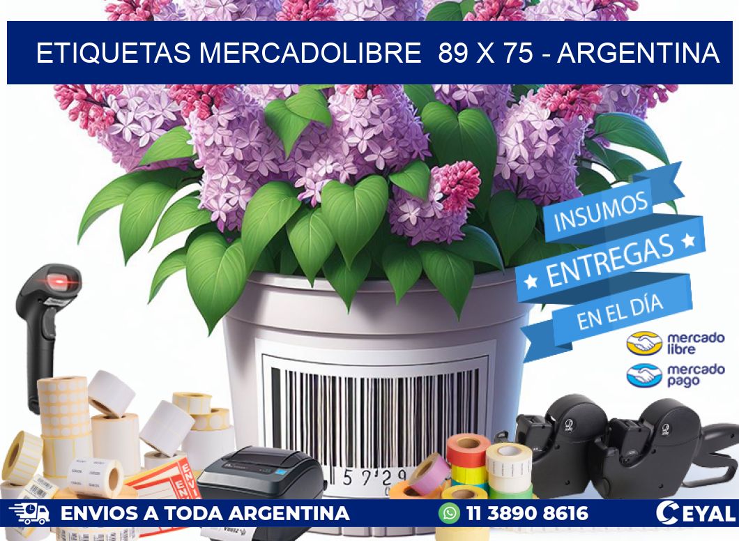 ETIQUETAS MERCADOLIBRE  89 x 75 - ARGENTINA