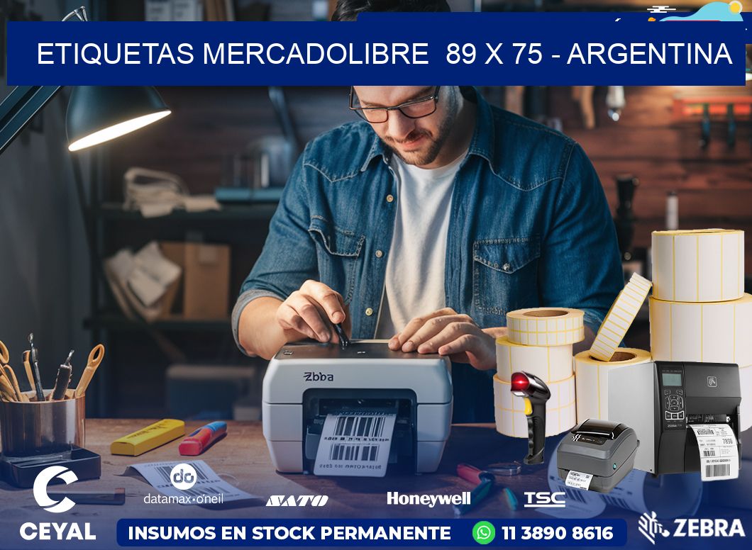 ETIQUETAS MERCADOLIBRE  89 x 75 - ARGENTINA