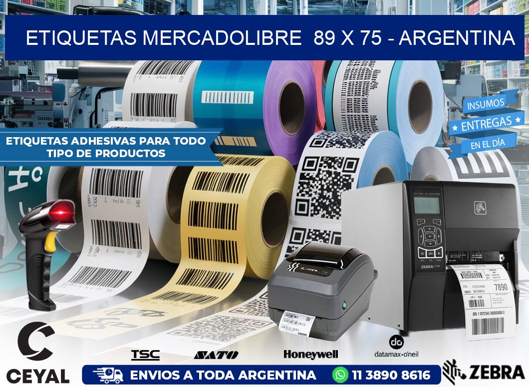 ETIQUETAS MERCADOLIBRE  89 x 75 – ARGENTINA