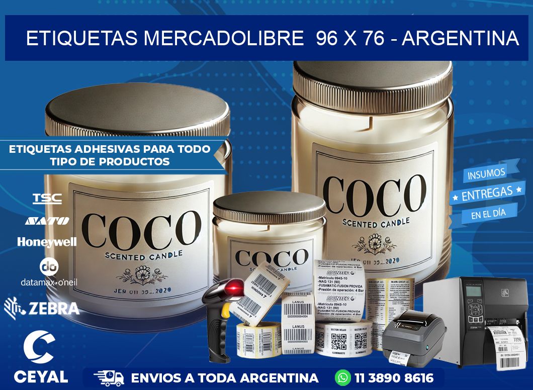 ETIQUETAS MERCADOLIBRE  96 x 76 - ARGENTINA