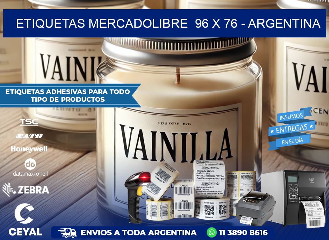 ETIQUETAS MERCADOLIBRE  96 x 76 – ARGENTINA