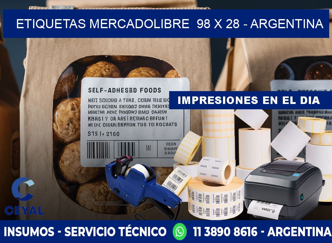 ETIQUETAS MERCADOLIBRE  98 x 28 - ARGENTINA