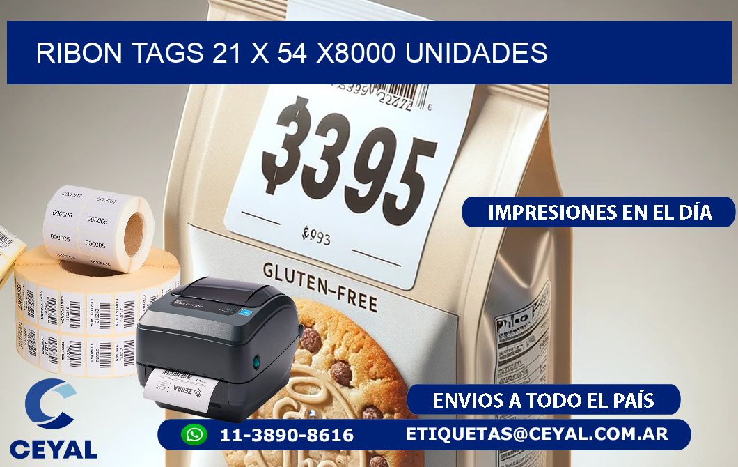 RIBON TAGS 21 x 54 X8000 UNIDADES