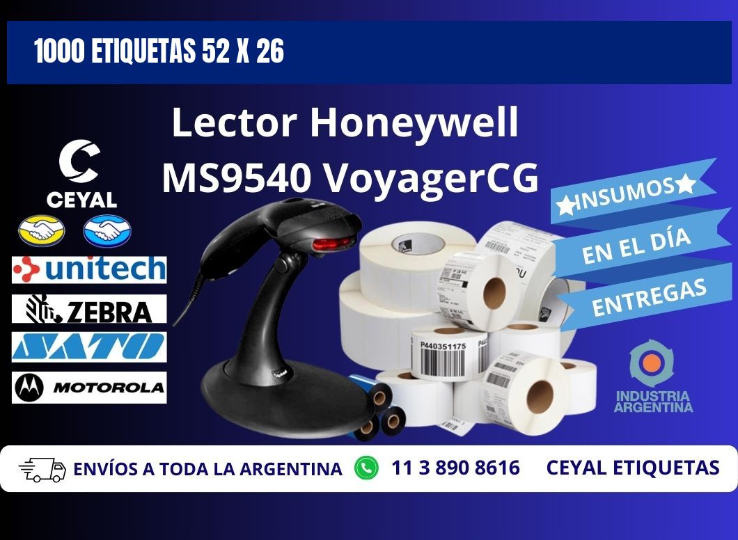 1000 ETIQUETAS 52 x 26