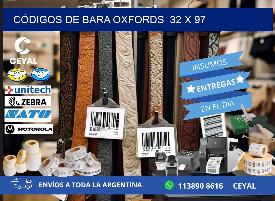 CÓDIGOS DE BARA OXFORDS  32 x 97